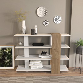 Hanah Home Nur Estantería Blanco y Nogal